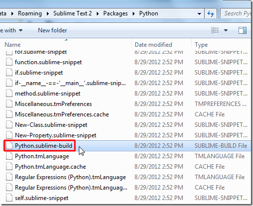 found Python sublime build