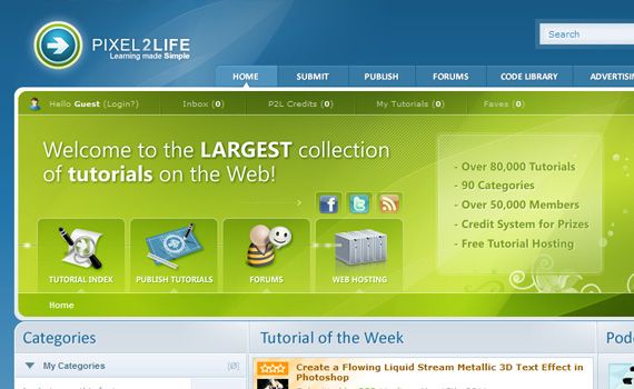 Pixel2life-sites-submit-web-design-tutorials