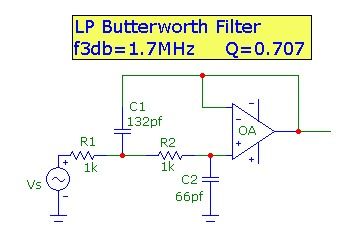 Active Low-Pass Filter Design 低通滤波器设计