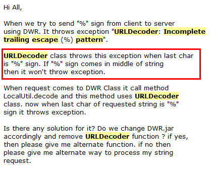 URLDecoder: Incomplete trailing escape (%) pattern问题处理