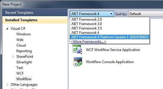 How to make the statemachine WF project templete available in the VS2010