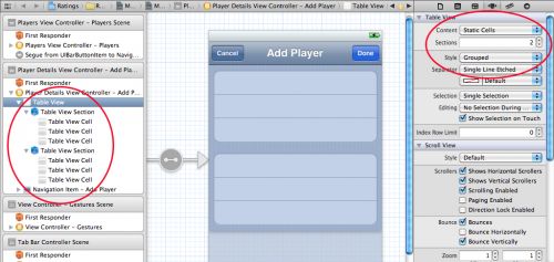 Configuring a table view to use static cells in the storyboard editor