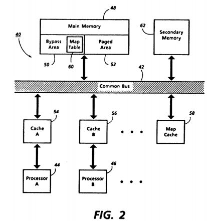 Multiple address space mapping technique for shared memory wherein a processor operates a fault handling routine upon a translator miss