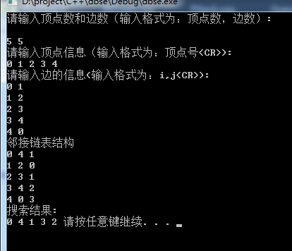 数据结构(11) -- 邻接表存储图的DFS和BFS