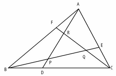 UVa 11437 (梅涅劳斯定理) Triangle Fun