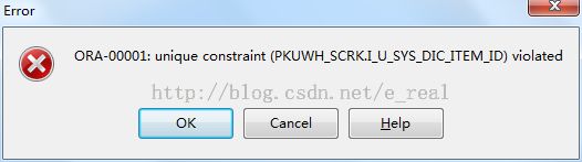ORA-00001: unique constraint (...) violated解决方案