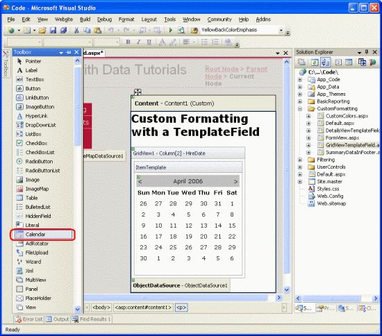 在GridView控件中使用TemplateField