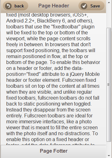 easy Html5 - Jquery Mobile之ToolBars(Header and Footer)