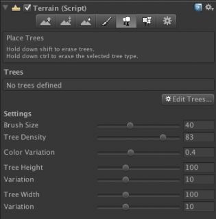 Terrain place trees tool.