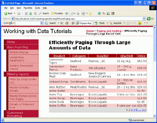 Efficiently Paging Through Large Amounts of Data