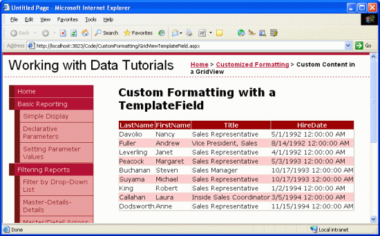 在GridView控件中使用TemplateField