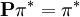 \mathbf{P}\pi^* = \pi^*