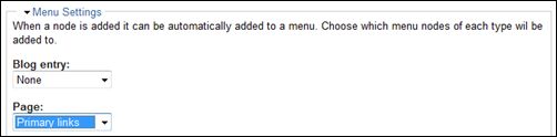 menu settings