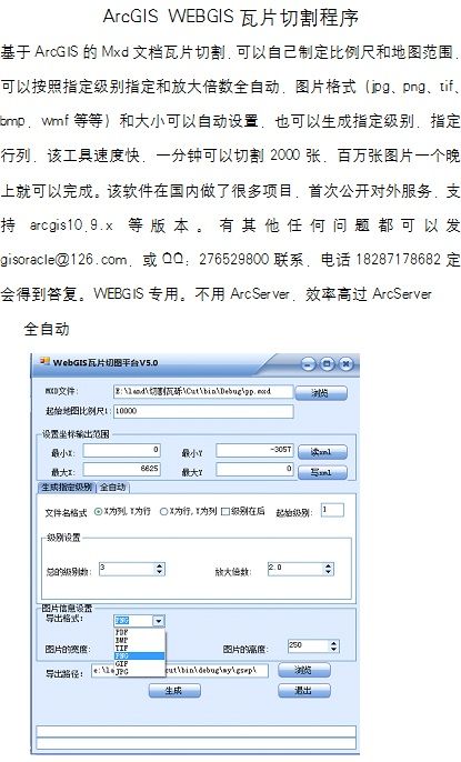 ArcGIS WEBGIS瓦片切割程序