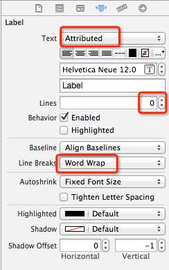 XIB下UILabel的自动换行(可动态换行)