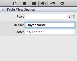 Setting the section header for a table view