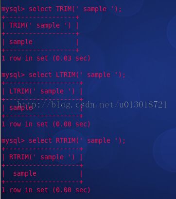 linux之SQL语句简明教程---TRIM