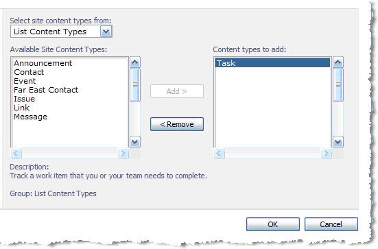 SHarepoint 2007 内容类型