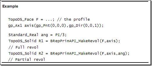 Construction of Primitives in Open Cascade