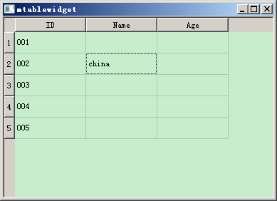 QTableWidget笔记