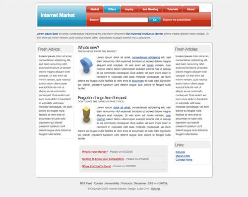 internet market 60 High Quality Free Web Templates and Layouts