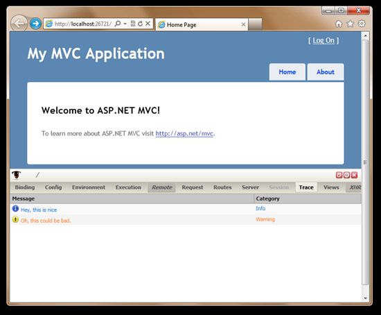 使用 Glimpse 调试 ASP.NET MVC 应用