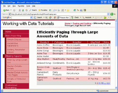 Efficiently Paging Through Large Amounts of Data