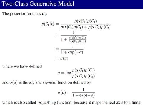 PRML读书会第四章 Linear Models for Classification(贝叶斯marginalization、Fisher线性判别、感知机、概率生成和判别模型、逻辑回归)