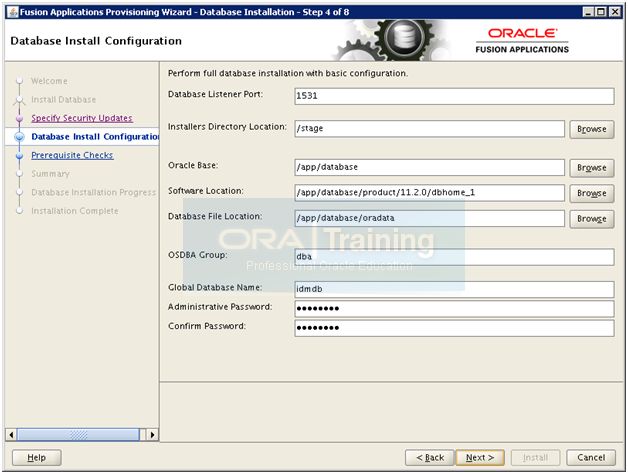 Install Identity management Database