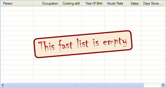 Fancy empty list message