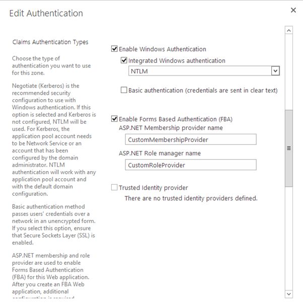 【FBA】SharePoint 2013自定义Providers在基于表单的身份验证（Forms-Based-Authentication）中的应用