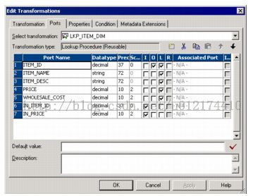 Informatica 常用组件Lookup之九 配置未连接的查找转换