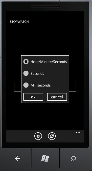 Windows Phone 7 计时器（停表）例子 Stopwatch