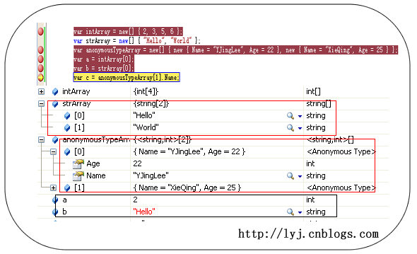 匿名数组调试