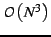 $ \mathcal{O}\left(N^{3}\right)$