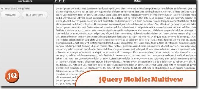 jQuery Mobile的布局插件和示例