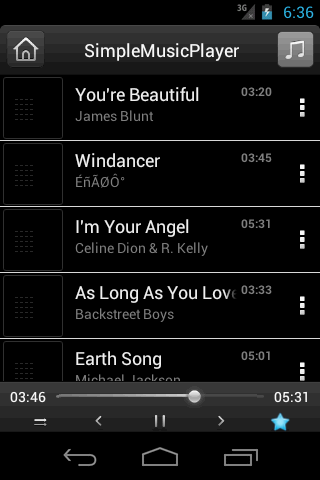 基于Android系统开发的简易音乐播放器