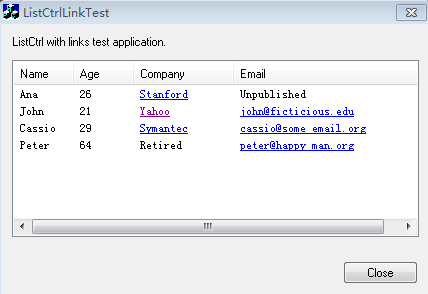 CListCtrl With Web Links