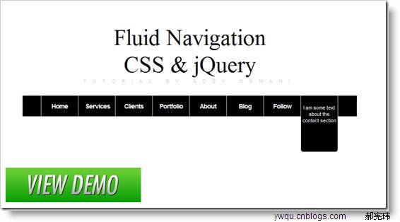 使用Jquery+CSS如何创建流动导航菜单-Fluid Navigation