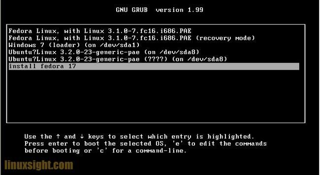 硬盘安装Fedora 17