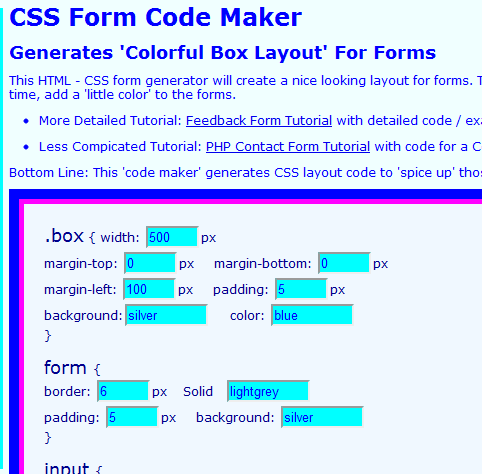 css-form-code-maker