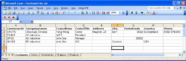 Excel Adapter for ADO.NET