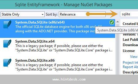 System.Data.SQLite (x86/x64) NuGet package