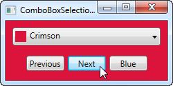 A ComboBox control where we work with the selection