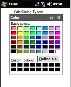 .NET CF C# 调用颜色选择对话框