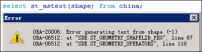 ArcSDE10.2.2使用SQL操作ST_Geometry时报ORA-28579或ORA-20006错误
