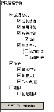 基于角色的用户权限设计+TreeView【栏目权限 操作权限】