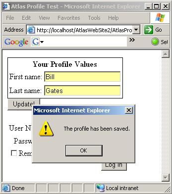 在ASP.NET Atlas中使用Profile Service保存用户信息