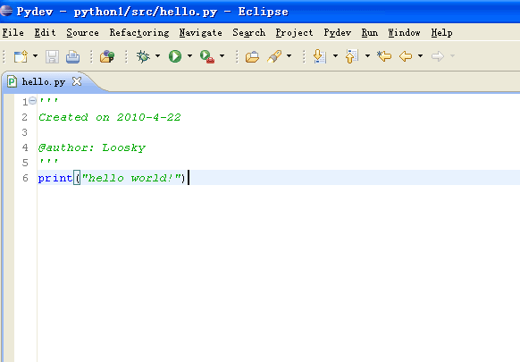 使用Eclipse与Pydev开发Python