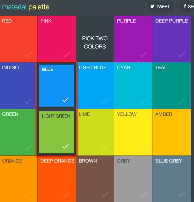 Material Deisgn调色板